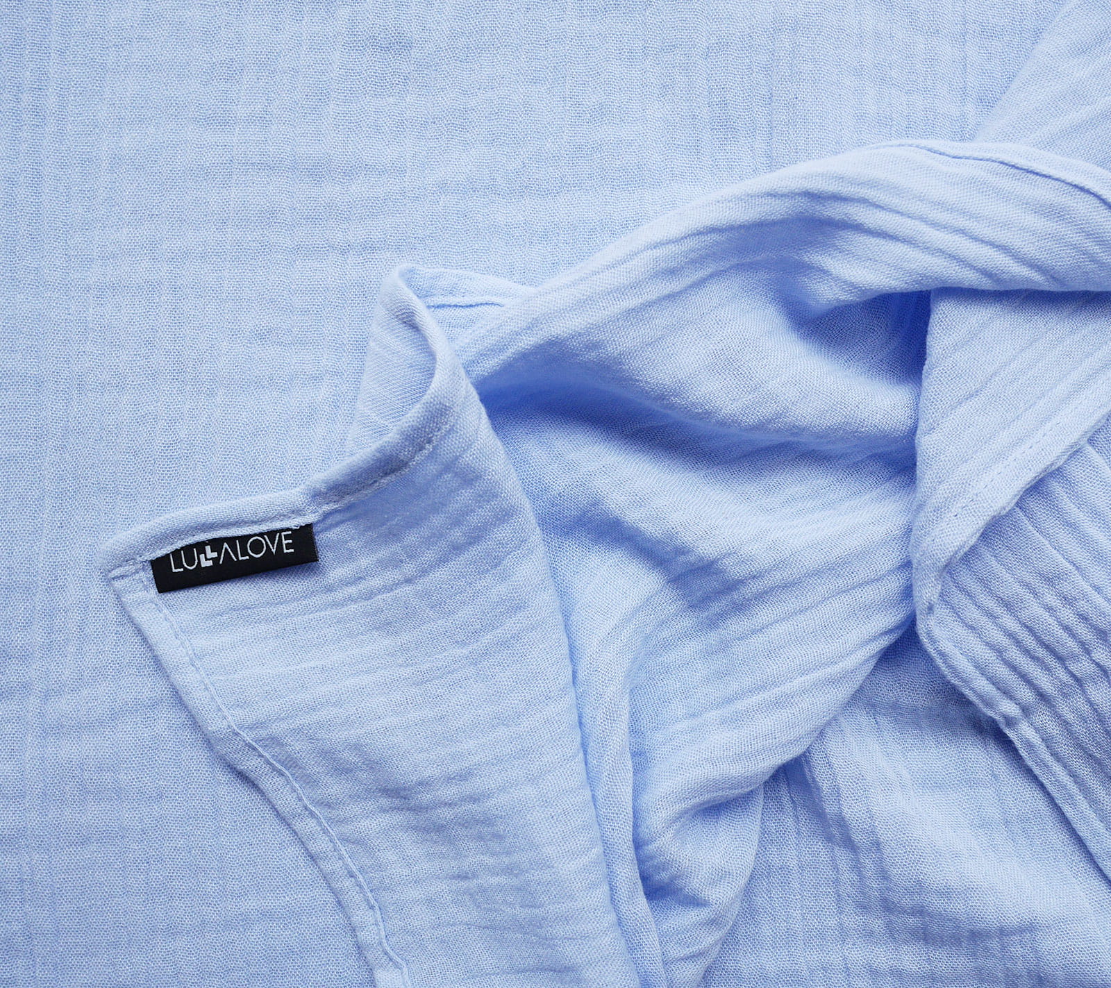 Asciugamano Neonato in Bambù con Tracolla - Azzurro - Lullalove