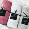 Coperta in Bambù e Cotone a Maglia Rombi - Grigio Pastello - immagine 2