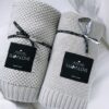 Coperta in Bambù e Cotone a Maglia Classica - Grigio Chiaro - immagine 4