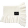 Coperta in Bambù con Volant a Maglia Classica - Bianco Crema