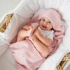 Coperta Neonato in Bambù e Cotone Popcorn – Rosa Cipria - immagine 4