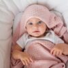 Coperta Neonato in Bambù e Cotone Popcorn – Rosa Cipria - immagine 5
