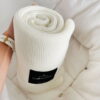 Coperta in Bambù e Cotone a Maglia Classica - Bianco Crema - immagine 2