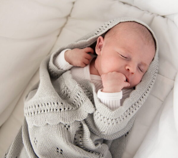 Coperta Traforata in Bambù e Cotone Margherita - Grigio - immagine 4