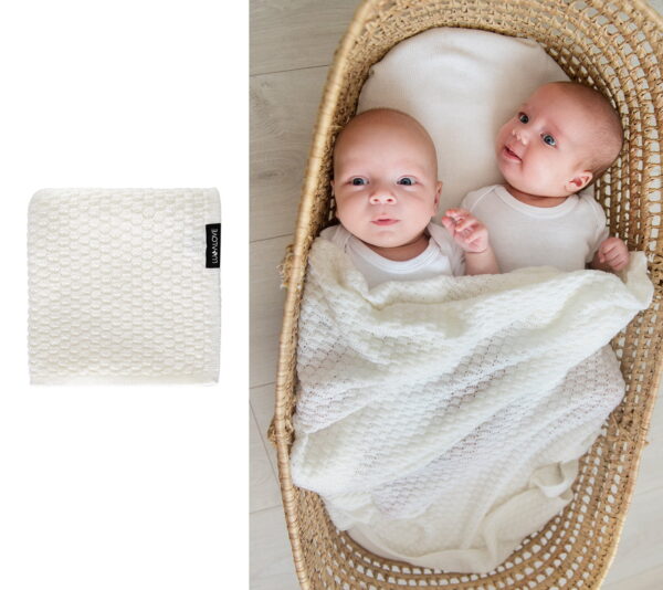 Coperta Leggera in Lana Merino Premium - Bianco Crema - immagine 4