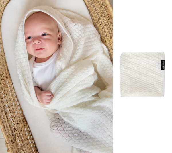 Coperta Leggera in Lana Merino Premium - Bianco Crema - immagine 3