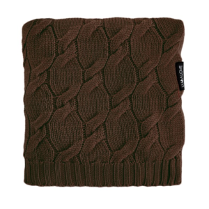 Copertina neonato lana merino extrafine color cioccolato trama a trecce